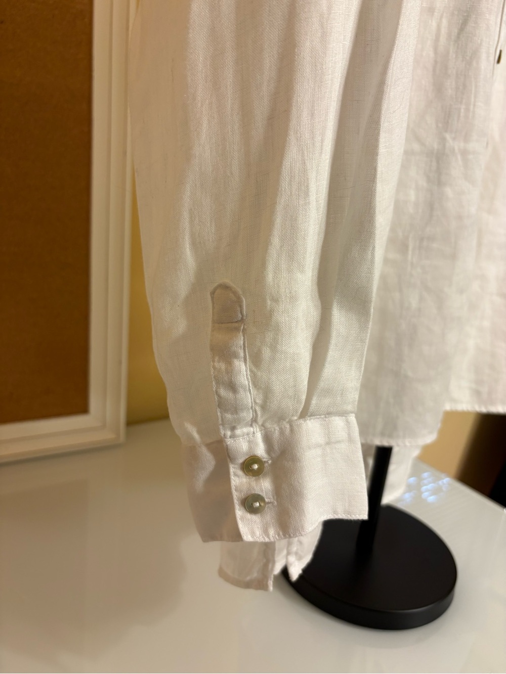 Sigrid Olsen White 100% Linen Button-Down Shirt - Picture 2 of 7